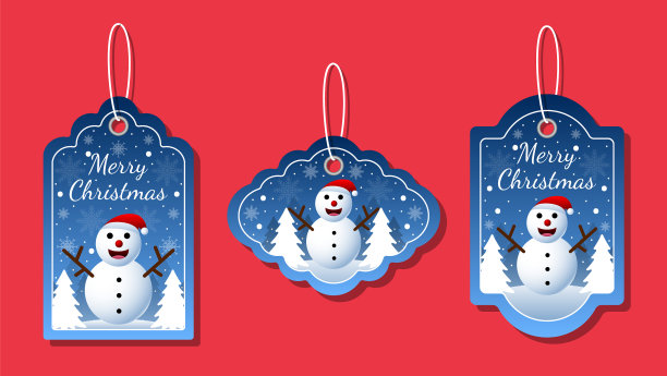 圣诞标签设置问候元素缤纷图片下载