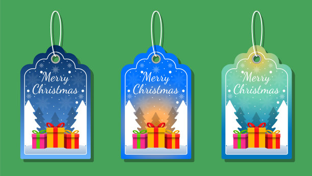 圣诞标签设置问候元素缤纷图片下载