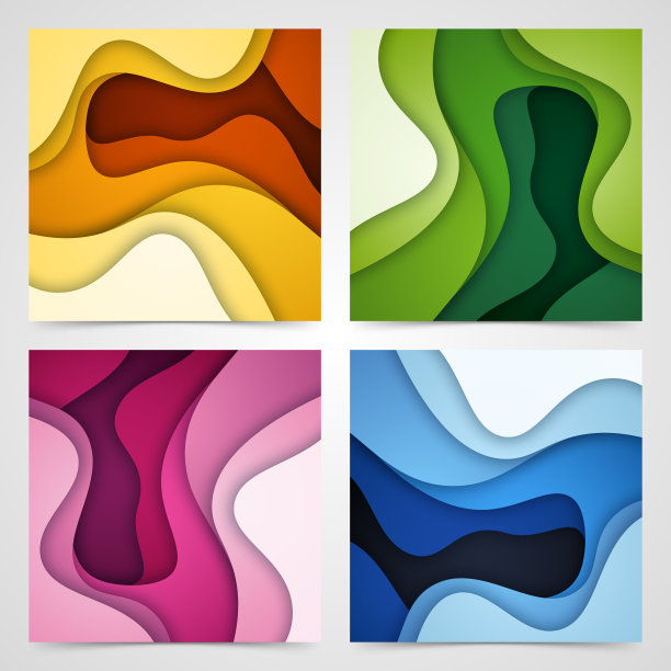 设置3d抽象背景和剪纸形状图片下载