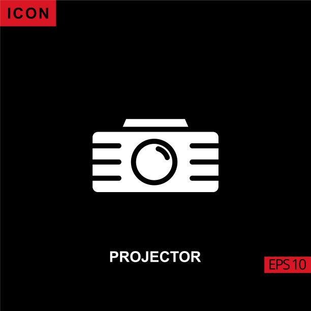 图标投影仪平面字形或填充图标符号图片下载
