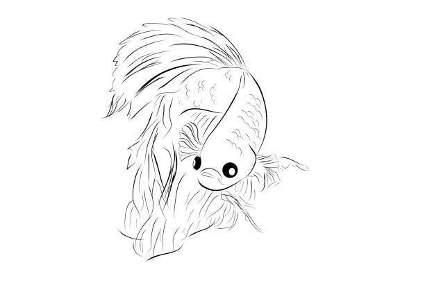 简单的轮廓斗鱼或暹罗斗鱼图片下载