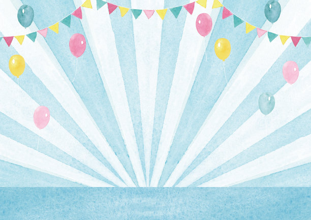 节日的背景。彩色气球和花环的背景。图片下载