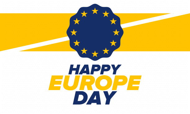 欧洲的一天。每年五月的公众假期。是每年两个纪念日的名称——欧洲理事会的5月5日和欧盟的5月9日。海报，卡片，横幅和背景。向量图片下载