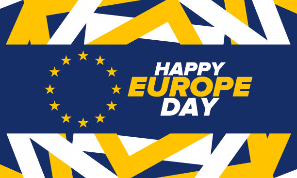 欧洲的一天。每年五月的公共假期。是两个年度纪念日的名称- 5月5日由欧洲理事会和5月9日由欧洲联盟。海报、卡片、横幅和背景。向量图片下载