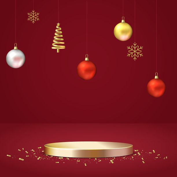 优雅的圣诞和快乐的新年模拟场景图片下载