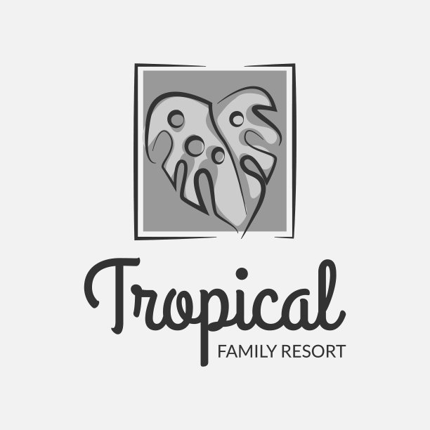 热带家庭度假村标志图片下载