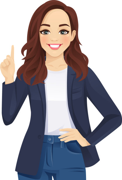 随便的商务女性向上指图片下载