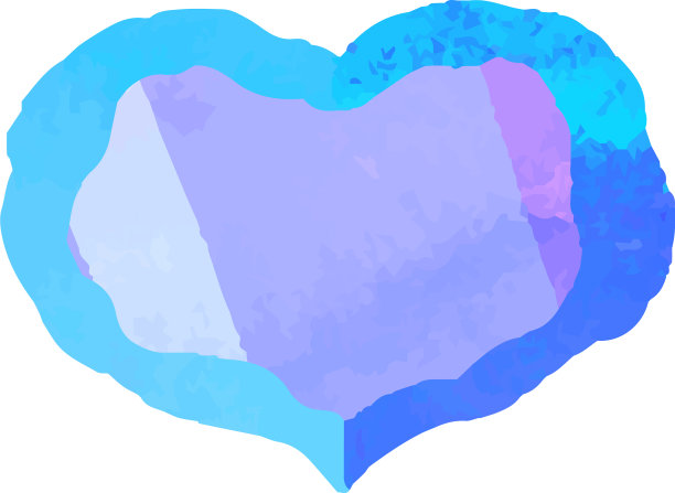 冰冷的水彩般的笔迹，可爱的心与图片下载