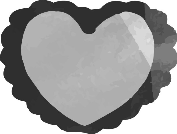 单色水彩般的笔迹可爱的心图片下载