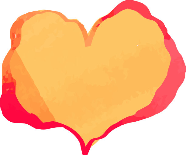 温暖的水彩般的笔迹可爱的心图片下载