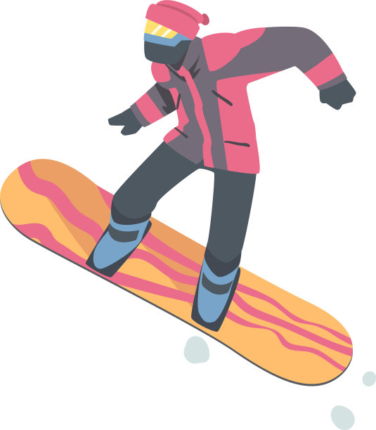 滑雪板在冬天的衣服和眼镜跳图片下载