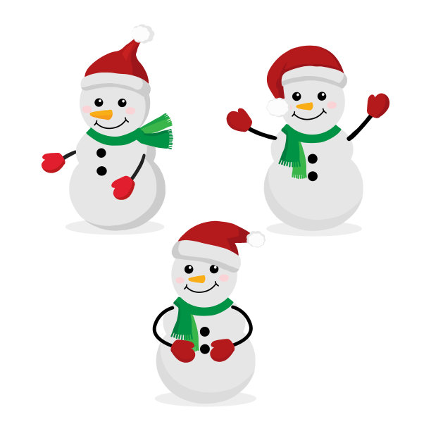 戴着围巾和圣诞帽的雪人图片下载