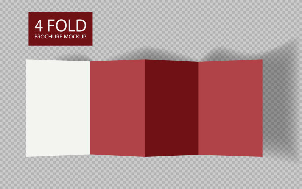 锯齿状白色4页小册子模型模板图片下载