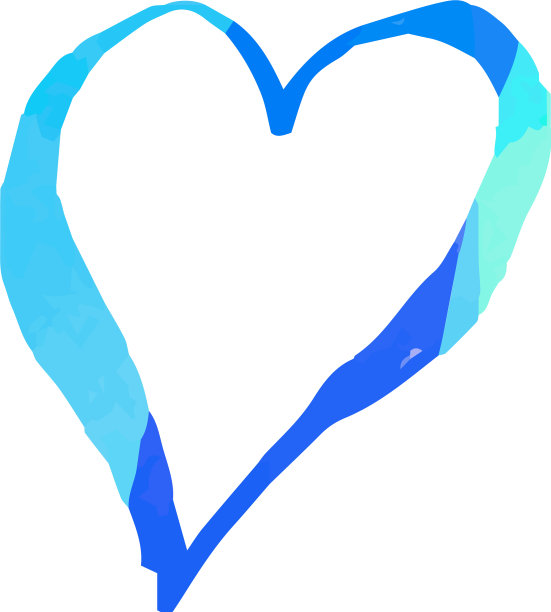 冰冷的水彩般的笔迹可爱的心图片下载