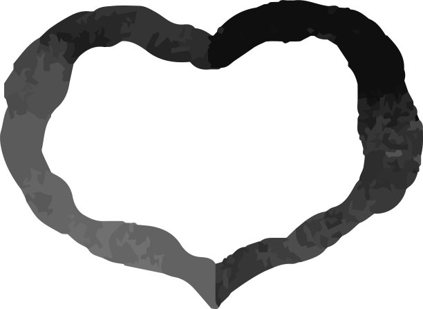 单色水彩般的笔迹可爱的心图片下载