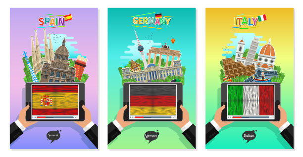 概念旅行或学习西班牙语图片下载