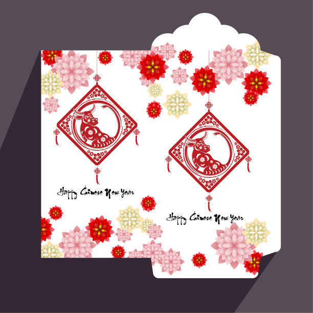 信封上写着春节快乐和新年祝福图片下载