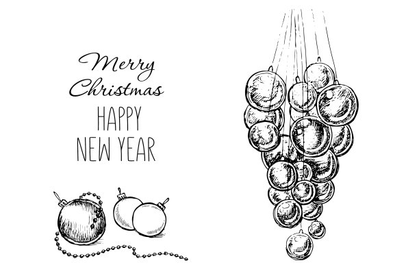 手绘圣诞球图片下载