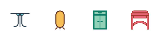 设圆桌大长镜衣柜图片下载