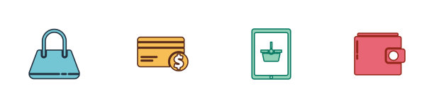 设置手提包信用卡美元购物篮图片下载