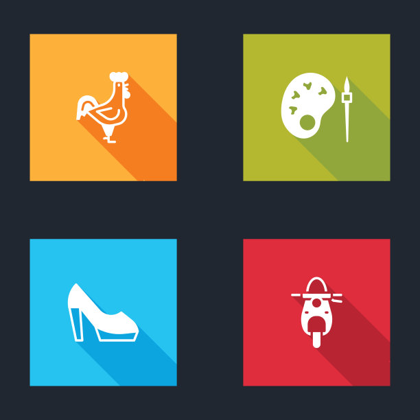 设置法国公鸡油漆刷与调色板图片下载