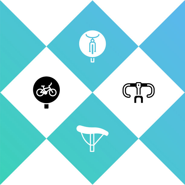 设置自行车座位和把手图标图片下载