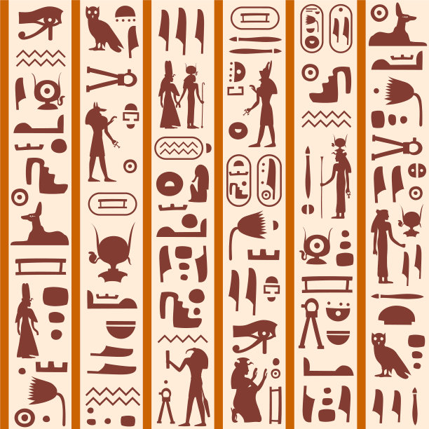 无缝模式与古埃及象形文字图片下载