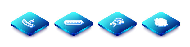 设置热狗三明治烤架等距线图片下载