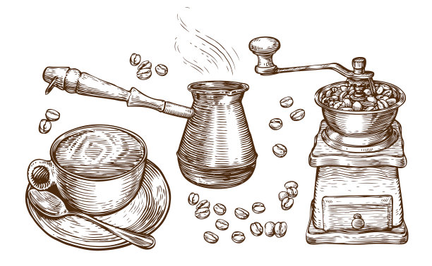 咖啡素描喝概念年份图片下载
