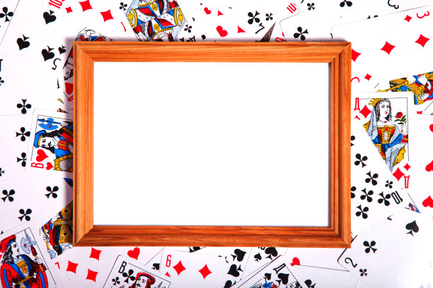 扑克牌和空白的波西米亚风格的相框背景图片下载