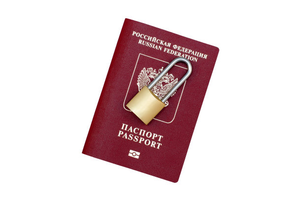俄罗斯联邦护照，白底挂锁，孤立无援图片下载