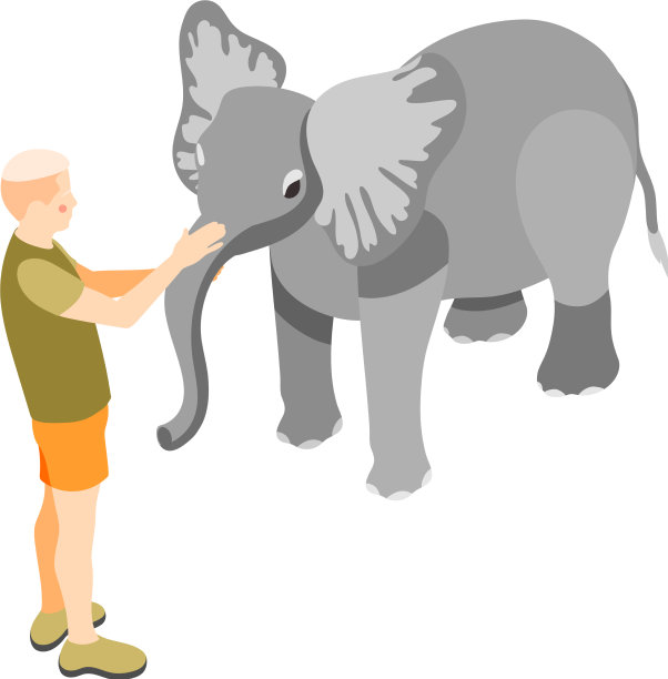 大象接触动物园组成图片下载
