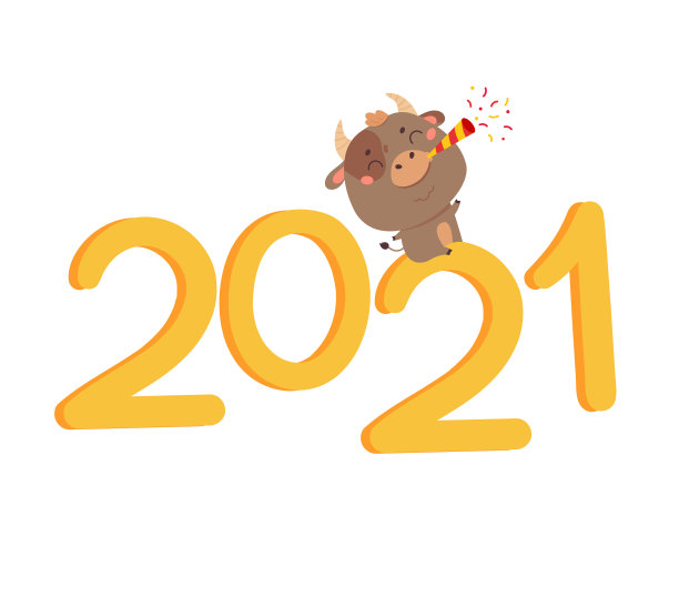 用可爱的牛设计圣诞模板图片下载