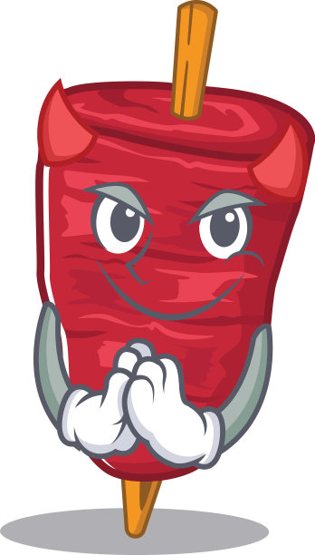 Doner kebab打扮成魔鬼卡通人物图片下载