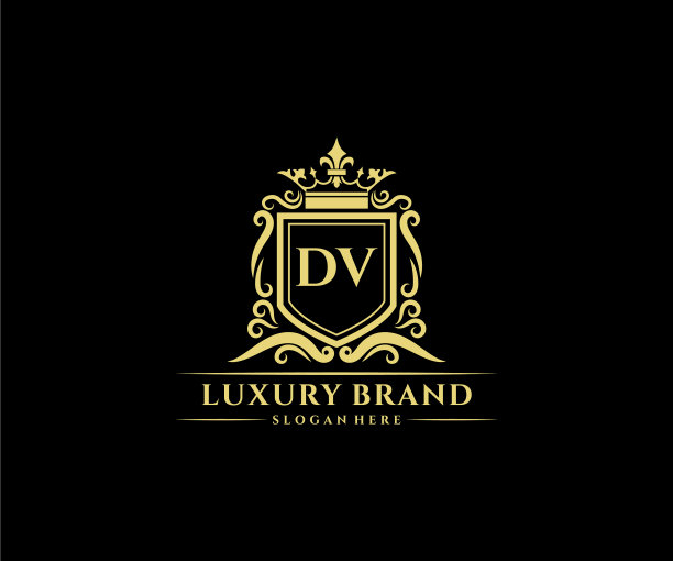 Dv首字母黄金书法女性图片下载