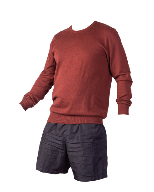 针织毛衣和短裤孤立的白色背景。每天穿的衣服图片下载