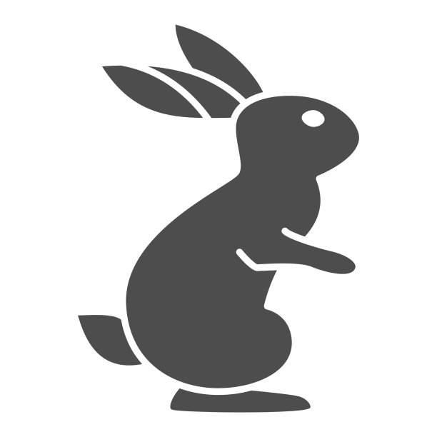 野兔固体图标野生动物概念兔子上图片下载