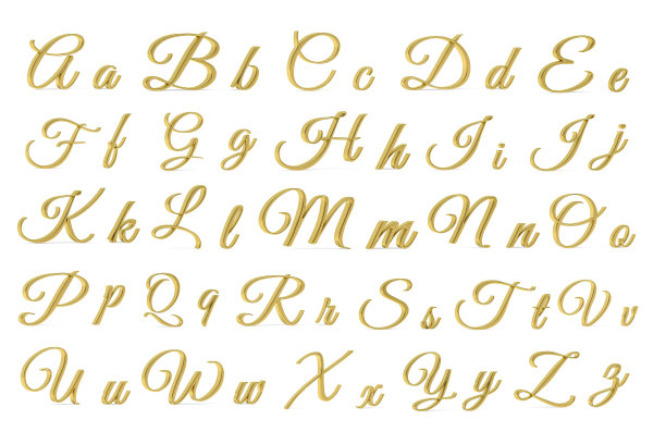 黄金装饰的字母图片下载