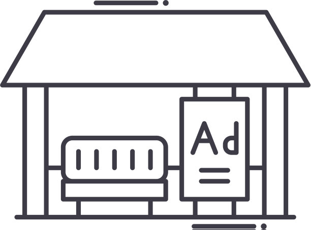 广告图标线性孤立图片下载