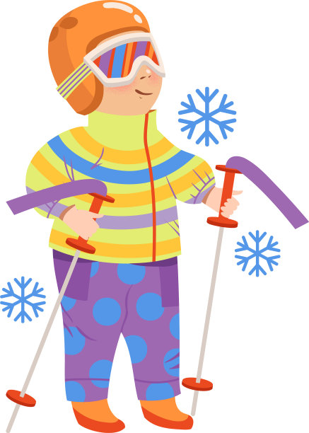 滑稽的男孩运动员穿着冬季运动服和眼镜图片下载