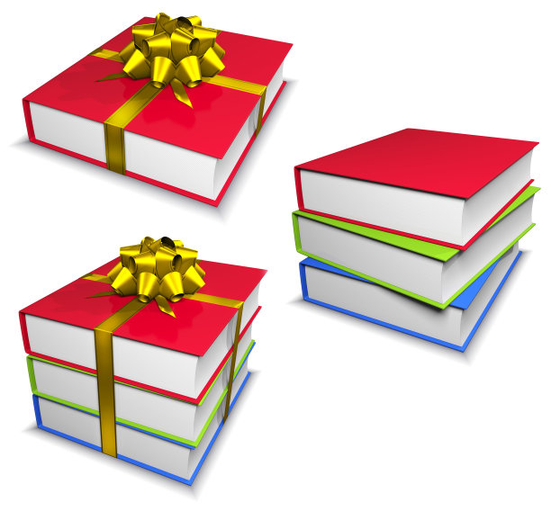 带丝带和蝴蝶结的书图片下载