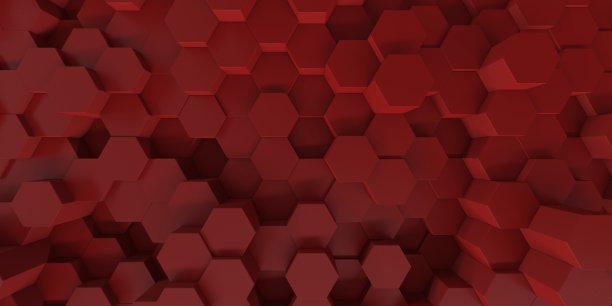 六边形抽象红砖背景图片下载