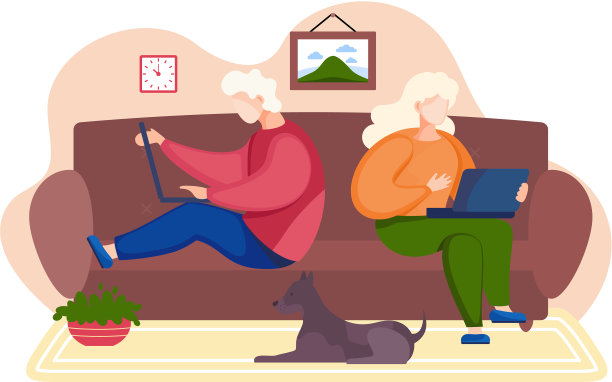 坐在沙发上拿着笔记本电脑的人图片下载