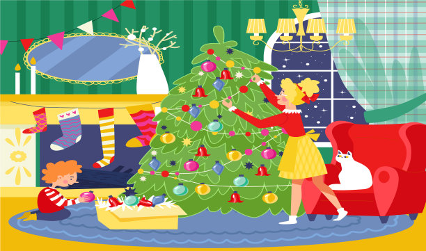 人们正在为圣诞节做准备图片下载