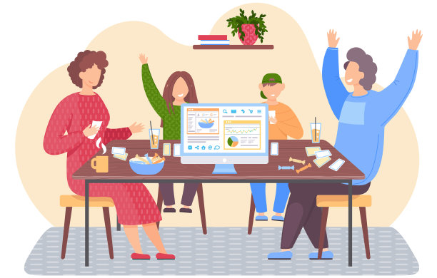 幸福的家庭妈妈爸爸儿子和女儿图片下载