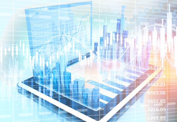 金融股票市场曲线图。带图表的笔记本电脑图片下载