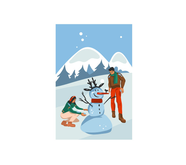 手绘抽象趣味股平merry图片下载