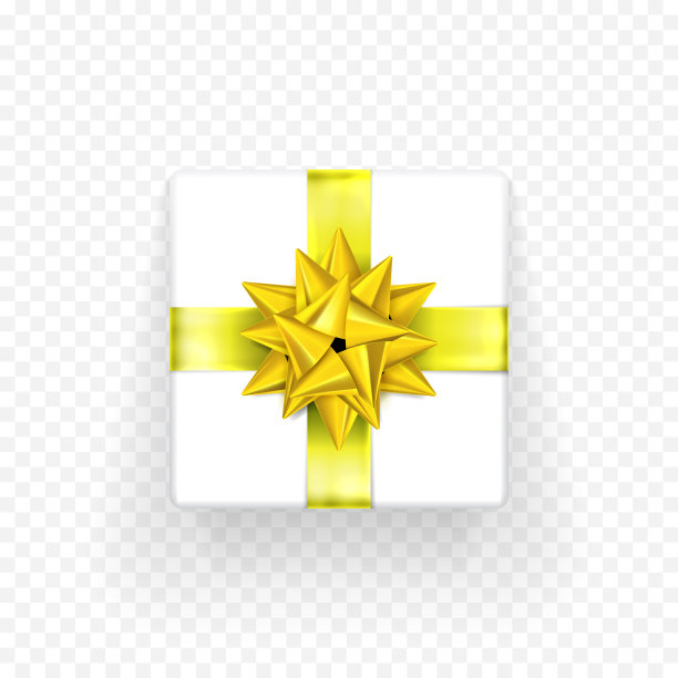 礼盒蝴蝶结金黄丝带生日新年图片下载