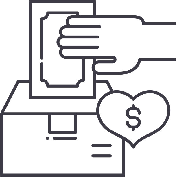 布施图标线形孤立细线图片下载