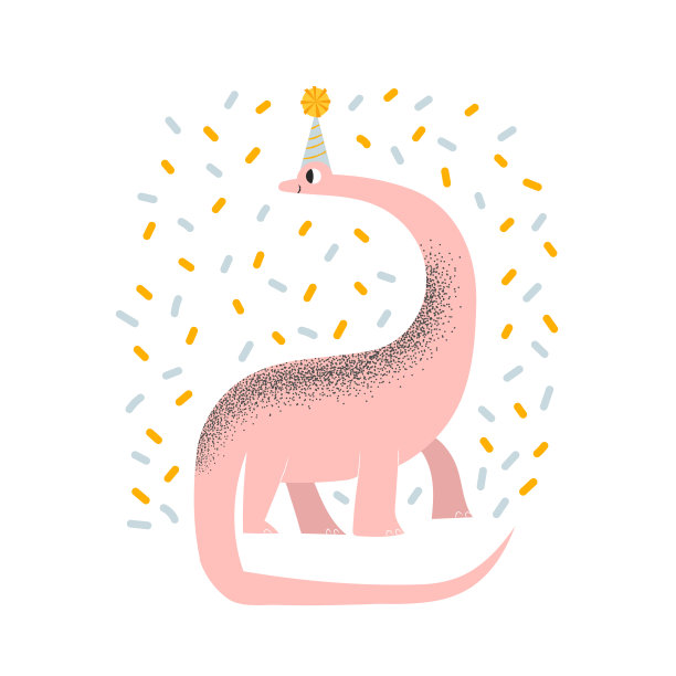 可爱的恐龙。卡通风格的恐龙角色矢量插图。婴儿的生日邀请或婴儿送礼会设计，海报和卡片。图片下载